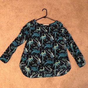 Loft peacock blue tunic xxs p